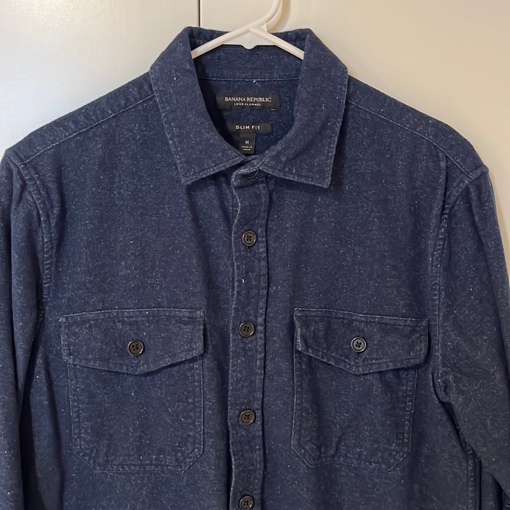 Banana Republic Navy Blue Flannel